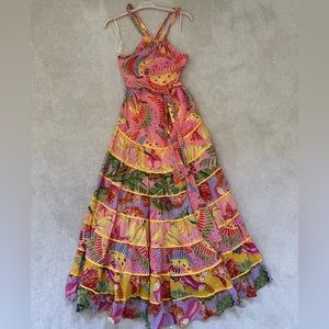 NWT Farm Rio Mixed Pink Prints Maxi Dress